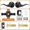 imageProbrico Wave Shape Passage Door Lever Satin Nickel Keyless Handle for Hall and Closet Interior NonLocking Leverset Handleset Hardware Reversible for Right and Left Handed Doors 1 PackOil Rubbed Bronze