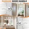 imageProbrico Wave Shape Passage Door Lever Satin Nickel Keyless Handle for Hall and Closet Interior NonLocking Leverset Handleset Hardware Reversible for Right and Left Handed Doors 1 PackPolished Chrome