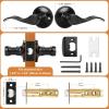 imageProbrico Wave Shape Passage Door Lever Satin Nickel Keyless Handle for Hall and Closet Interior NonLocking Leverset Handleset Hardware Reversible for Right and Left Handed Doors 1 PackBlack