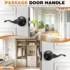 imageProbrico Wave Shape Passage Door Lever Satin Nickel Keyless Handle for Hall and Closet Interior NonLocking Leverset Handleset Hardware Reversible for Right and Left Handed Doors 1 PackOil Rubbed Bronze