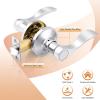 imageProbrico Wave Shape Passage Door Lever Satin Nickel Keyless Handle for Hall and Closet Interior NonLocking Leverset Handleset Hardware Reversible for Right and Left Handed Doors 1 PackPolished Chrome