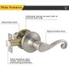 imageProbrico Wave Style HallCloset Door Levers Satin Nickel Passage Door Levers NonLocking Interior Handles Contractor Pack 5 Pack