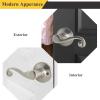 imageProbrico Wave Style HallCloset Door Levers Satin Nickel Passage Door Levers NonLocking Interior Handles Contractor Pack 5 Pack