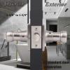 imageProbrico Wave Style Privacy Door Handles Reversible Privacy Door Lever Lockset with Square Rosette Bed and Bath Door Lock in Satin Nickel Keyless Hardware for Right ampamp Left Handed Doors 1 Pack