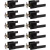 imageProbrico 10 Pack Commercial Heavy Duty Privacy Door Levers Flat Style Door Handle Set for Bed and Bath Left or Right Handing Leverset Lockset Oil Rubbed Bronze Finish