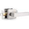imageProbrico 4 Pack Square Door Levers Handles Keyless Passage Lockset Interior Hallway and Closet Hardware in Satin NickelHeavy DutyBrushed Nickel