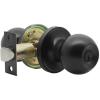 imageProbrico Black Round Entry Knob Keyed Entry Lock for Front Door Bedroom Bathroom Stainless Steel Entrance Lockset 1 Pack
