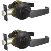 imageProbrico Classic Passage Door Lever Hall and Closet Handle Heavy Duty Oil Rubbed Bronze Door Lever for Left or Right Handing 2 Pack