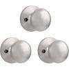 imageProbrico Dummy Door KnobStain Nickel Finish Single Side Flat Ball Style NonTurning Closet French Door Handle 1 Pack3 Pack