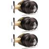 imageProbrico Entry Door Locks Keyed Alike Entrance Round Door Knobs Interior Door Locksets Exterior Doorknob with Lock Oil Rubbed Bronze 3 Pack