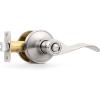 imageProbrico Privacy Door Levers Interior Door Handles Levers Satin Nickel Door Lever for Bedroom Bathroom Wave Style Door Lever Left Right Handed Door Handles 10 PackSatin Nickel