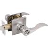 imageProbrico Wave Style Privacy Door Handles Reversible Privacy Door Lever Lockset with Square Rosette Bed and Bath Door Lock in Satin Nickel Keyless Hardware for Right ampamp Left Handed Doors 1 Pack