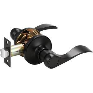 imageProbrico 10 Pack Passage lockset Matte Black Interior Door Levers Handles Keyless Door Furniture Hardware for Kitchen Childrens Room Indoor LocksBlack