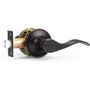 imageProbrico 10 Pack Passage lockset Matte Black Interior Door Levers Handles Keyless Door Furniture Hardware for Kitchen Childrens Room Indoor LocksOil Rubbed Bronze