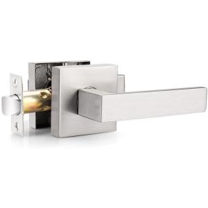imageProbrico 4 Pack Square Door Levers Handles Keyless Passage Lockset Interior Hallway and Closet Hardware in Satin NickelHeavy DutyBrushed Nickel