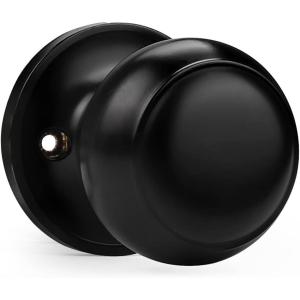 imageProbrico Black Half Dummy Door Knobs Round NonTurning Inactive Door Knobs Handles for Closet French Door4 Pack1 Pack