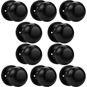 imageProbrico Black Half Dummy Door Knobs Round NonTurning Inactive Door Knobs Handles for Closet French Door4 Pack10 Pack