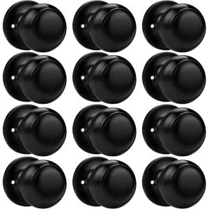 imageProbrico Black Half Dummy Door Knobs Round NonTurning Inactive Door Knobs Handles for Closet French Door4 Pack12 Pack
