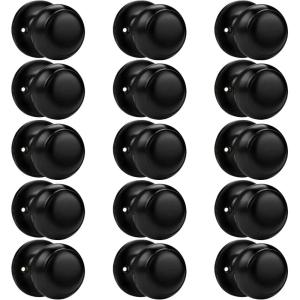 imageProbrico Black Half Dummy Door Knobs Round NonTurning Inactive Door Knobs Handles for Closet French Door4 Pack15 Pack