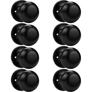 imageProbrico Black Half Dummy Door Knobs Round NonTurning Inactive Door Knobs Handles for Closet French Door4 Pack8 Pack