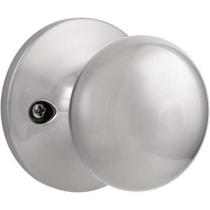 imageProbrico Dummy Door KnobStain Nickel Finish Single Side Flat Ball Style NonTurning Closet French Door Handle 1 Pack1