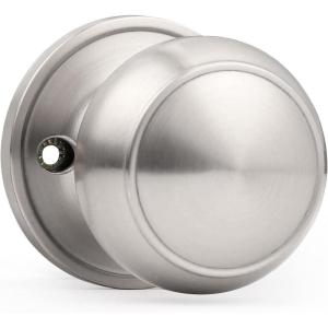 imageProbrico Flat Ball Single Dummy Door Knob Half Dummy Door Knobs Interior Oil Rubbed Bronze 1 PackBrushed Nickel