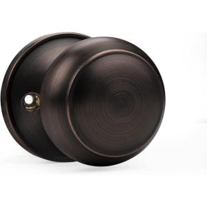 imageProbrico Flat Ball Single Dummy Door Knob Half Dummy Door Knobs Interior Oil Rubbed Bronze 1 PackOil Rubbed Bronze
