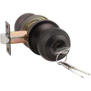 imageProbrico Polished Chrome Keyed Entry Door Knob Interior Exterior Entry Door Locks Entrance LocksetLock with Three KeysOil Rubbed Bronze