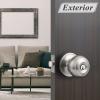 imageProbrico 2 Pack Keyed Alike Locks Entry Door Knobs Entrance Lock Sets in Brushed Nickel Combo Pack Exterior Interior Keyed Knobs