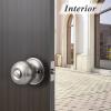 imageProbrico 2 Pack Keyed Alike Locks Entry Door Knobs Entrance Lock Sets in Brushed Nickel Combo Pack Exterior Interior Keyed Knobs