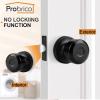 imageProbrico 3 Pack Black Passage Door Knobs Keyless Solid Door Lock with Cylindrical Shape Handle Door Hardware for Kitchen Bathroom Bedroom Closet2 Pack