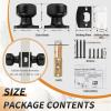 imageProbrico 3 Pack Black Passage Door Knobs Keyless Solid Door Lock with Cylindrical Shape Handle Door Hardware for Kitchen Bathroom Bedroom Closet2 Pack