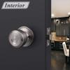 imageProbrico 6 Pack Keyless Door Knobs Packs Passage Door Locks Brushed Nickel Stainless Steel Hardware for Bathroom Childrens Room Universal Lock with Adjustable Latch