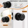 imageProbrico 6 Pack Matte Black Privacy Locks Keyless Interior BedBath Door Knobs Cylindrical Shape Knobs Contemporary Hardware for Bathroom Bedroom Doors10 Pack
