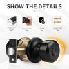 imageProbrico 6 Pack Matte Black Privacy Locks Keyless Interior BedBath Door Knobs Cylindrical Shape Knobs Contemporary Hardware for Bathroom Bedroom Doors10 Pack