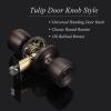 imageProbrico 6 Pack Tulip Privacy Door KnobsOil Rubbed Bronze Finish Fit for Bedroom ampamp Bathroom DoorsInterior Door Handles Locked Tulip Style Knob for Right or Left Handed DoorsKeyless