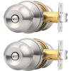 imageProbrico Ball Privacy Door Knobs BedBath Door Locks Brushed NickelBrushed Nickel