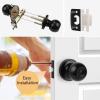 imageProbrico Ball Privacy Interior Door Knobs Bedroom and Bathroom Door Handle Keyless Black Lockset Stainless Steel6 PackBlack