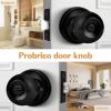 imageProbrico Ball Privacy Interior Door Knobs Bedroom and Bathroom Door Handle Keyless Black Lockset Stainless Steel6 PackBlack