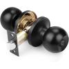 imageProbrico BathBed Door Knobs Flat Black Finish Round Ball Privacy Door Knobs Interior Keyless Locksets Bedroom Bathroom Door Knobs with Lock10 PackBlack