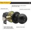 imageProbrico BathBed Door Knobs Flat Black Finish Round Ball Privacy Door Knobs Interior Keyless Locksets Bedroom Bathroom Door Knobs with Lock10 PackBlack