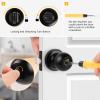imageProbrico BathBed Door Knobs Flat Black Finish Round Ball Privacy Door Knobs Interior Keyless Locksets Bedroom Bathroom Door Knobs with Lock10 PackBlack