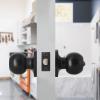 imageProbrico BathBed Door Knobs Flat Black Finish Round Ball Privacy Door Knobs Interior Keyless Locksets Bedroom Bathroom Door Knobs with Lock10 PackBlack