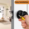 imageProbrico BathBed Door Knobs Flat Black Finish Round Ball Privacy Door Knobs Interior Keyless Locksets Bedroom Bathroom Door Knobs with Lock10 PackBlack