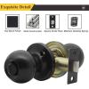 imageProbrico BathBed Door Knobs Flat Black Finish Round Ball Privacy Door Knobs Interior Keyless Locksets Bedroom Bathroom Door Knobs with Lock10 PackBlack
