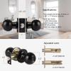 imageProbrico BathBed Door Knobs Flat Black Finish Round Ball Privacy Door Knobs Interior Keyless Locksets Bedroom Bathroom Door Knobs with Lock10 PackBlack
