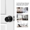 imageProbrico BathBed Door Knobs Flat Black Finish Round Ball Privacy Door Knobs Interior Keyless Locksets Bedroom Bathroom Door Knobs with Lock10 PackBlack