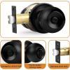 imageProbrico BathBed Door Knobs Flat Black Finish Round Ball Privacy Door Knobs Interior Keyless Locksets Bedroom Bathroom Door Knobs with Lock10 PackBlack