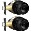 imageProbrico Bedroom Bathroom Door Knobs Brushed Nickel Door Handles Interior Door Knobs Locks Privacy Door Knobs Stainless Steel 10 PackBlack