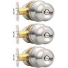 imageProbrico Bedroom Bathroom Door Knobs Brushed Nickel Door Handles Interior Door Knobs Locks Privacy Door Knobs Stainless Steel 10 PackBrushed Nickel